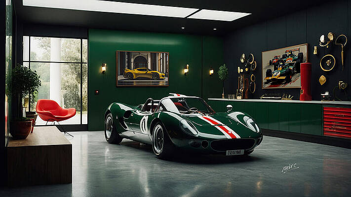 Wall Art - Digital Art - Custom garage with Lotus by Marc Etherington