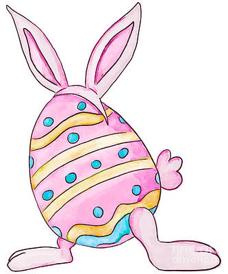 Wall Art - Digital Art - Cute Easter Bunny by Flippin Sweet Gear