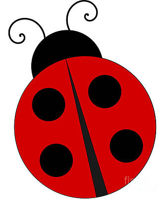 Wall Art - Digital Art - Cute Ladybug by Flippin Sweet Gear