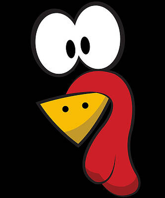 Wall Art - Digital Art - Cute Turkey Face by Flippin Sweet Gear