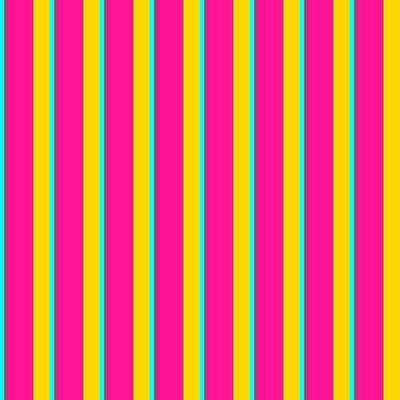 [ Thumbnail: Cyan, Dim Gray, Deep Pink, and Yellow Colored Stripes Pattern Acrylic Print ]