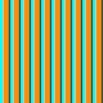 [ Thumbnail: Cyan, Light Grey, Dark Orange, and Dark Slate Gray Colored Lined Pattern Duvet Cover ]