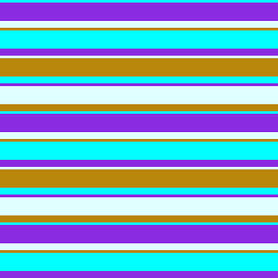 [ Thumbnail: Cyan, Purple, Light Cyan, and Dark Goldenrod Colored Stripes Pattern Acrylic Print ]