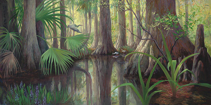 Wall Art - Painting - Cypress Swamp by Laurie Snow Hein