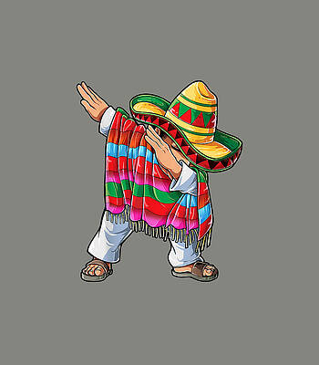 Dabbing Mexican Poncho Cinco de Mayo Menombrero Funny Dab by Sian Aisha