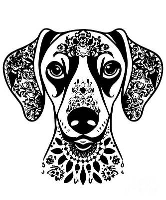 Wall Art - Digital Art - Dachshund Henna Art by Flippin Sweet Gear