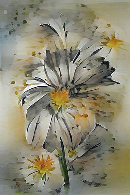Daisy Dreams Abstract Watercolor by David Dehner Daisy Dreams Abstract Watercolor by David Dehner