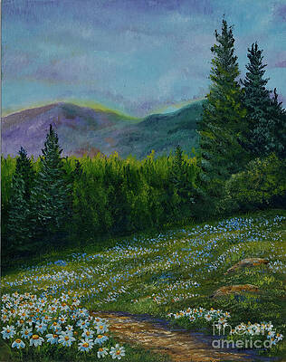 Wall Art - Painting - Daisy Meadow by Charlotte Blanchard