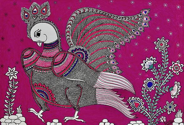 dancing pecock - kush panchal - Paintings & Prints, Animals, Birds