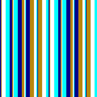 [ Thumbnail: Dark Blue, Dark Goldenrod, White, and Aqua Colored Lines/Stripes Pattern Acrylic Print ]