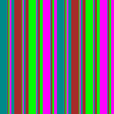 [ Thumbnail: Dark Cyan, Brown, Lime, and Fuchsia Colored Lines Pattern Acrylic Print ]