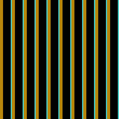 [ Thumbnail: Dark Goldenrod, Black, and Turquoise Colored Stripes/Lines Pattern Acrylic Print ]