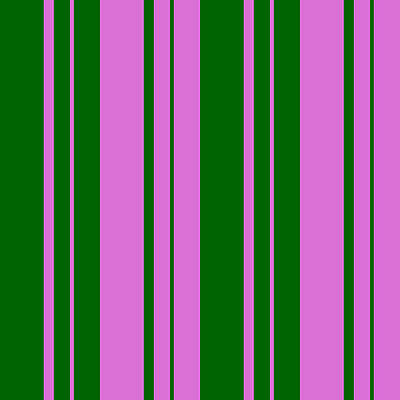 [ Thumbnail: Dark Green and Orchid Colored Striped Pattern Throw Pillow ]