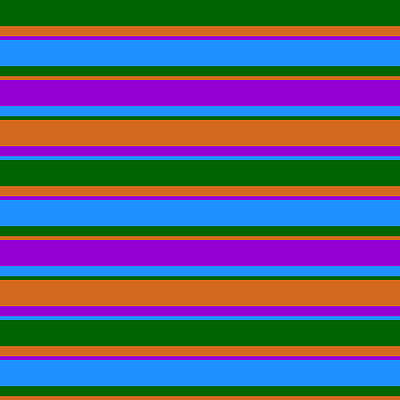 [ Thumbnail: Dark Green, Chocolate, Dark Violet, and Blue Colored Lines/Stripes Pattern Metal Print ]