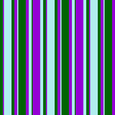 [ Thumbnail: Dark Green, Dark Violet, and Turquoise Colored Striped Pattern Acrylic Print ]