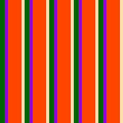 [ Thumbnail: Dark Green, Dark Violet, Red, and Tan Colored Lined/Striped Pattern Tapestry ]