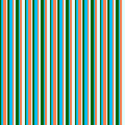 [ Thumbnail: Dark Green, Deep Sky Blue, Coral, and Light Cyan Colored Lines/Stripes Pattern Metal Print ]