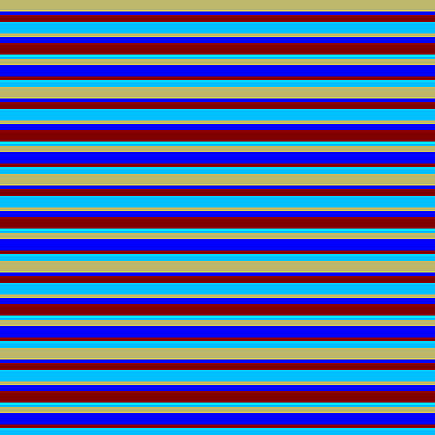 [ Thumbnail: Dark Khaki, Blue, Maroon, and Deep Sky Blue Colored Stripes/Lines Pattern Duvet Cover ]
