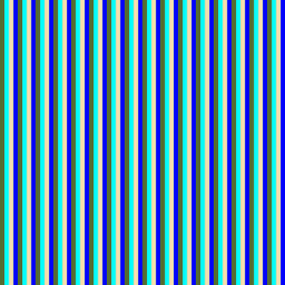 [ Thumbnail: Dark Olive Green, Cyan, Tan, and Blue Colored Striped Pattern Poster ]