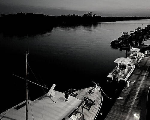 Dark on the Dock BW by Lee Darnell Dark on the Dock BW by Lee Darnell