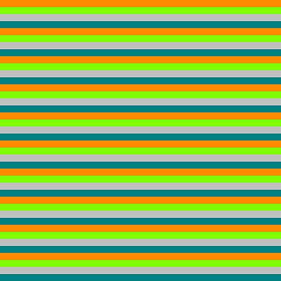 [ Thumbnail: Dark Orange, Chartreuse, Grey, and Teal Colored Lines Pattern Art Print ]