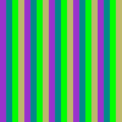 [ Thumbnail: Dark Orchid, Dark Cyan, Lime, and Dark Khaki Colored Lines/Stripes Pattern Art Print ]