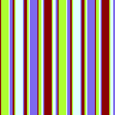 [ Thumbnail: Dark Red, Light Green, Light Cyan, and Medium Slate Blue Colored Lined/Striped Pattern Shower Curtain ]