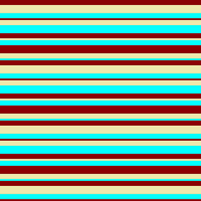 [ Thumbnail: Dark Red, Pale Goldenrod, and Cyan Colored Stripes/Lines Pattern Shower Curtain ]