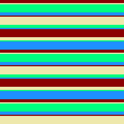 [ Thumbnail: Dark Red, Pale Goldenrod, Green, and Blue Colored Stripes/Lines Pattern Wood Print ]
