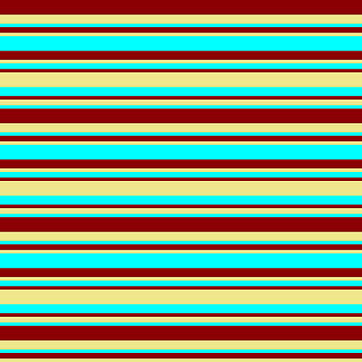 [ Thumbnail: Dark Red, Tan, and Cyan Colored Stripes Pattern Tapestry ]