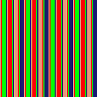 [ Thumbnail: Dark Salmon, Red, Lime, and Midnight Blue Colored Pattern of Stripes Duvet Cover ]