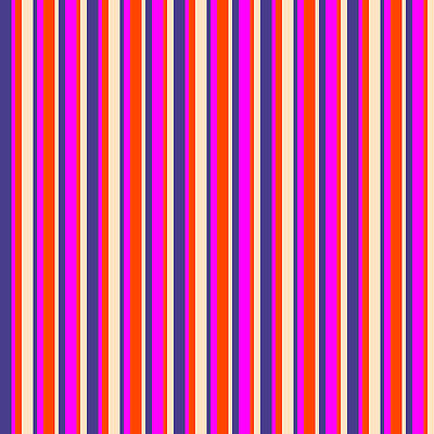 [ Thumbnail: Dark Slate Blue, Fuchsia, Red, and Bisque Colored Lined Pattern Acrylic Print ]