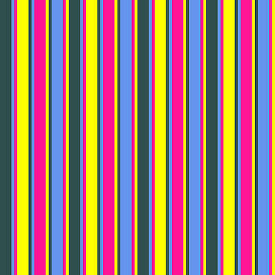 [ Thumbnail: Dark Slate Gray, Cornflower Blue, Deep Pink, and Yellow Colored Lines/Stripes Pattern Duvet Cover ]