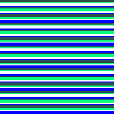 [ Thumbnail: Dark Slate Gray, Green, White, and Blue Colored Stripes Pattern Duvet Cover ]