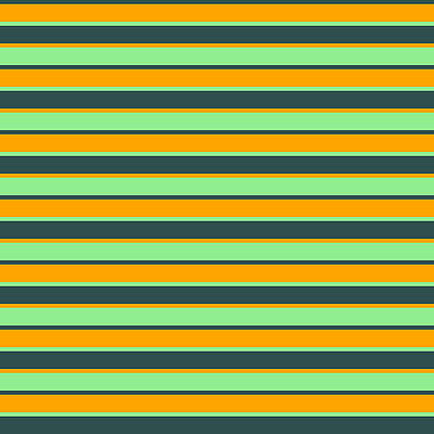 [ Thumbnail: Dark Slate Gray, Orange, and Light Green Colored Lined Pattern Acrylic Print ]