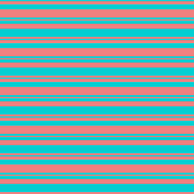 [ Thumbnail: Dark Turquoise and Light Coral Colored Striped/Lined Pattern Poster ]