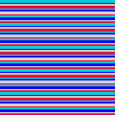 [ Thumbnail: Dark Turquoise, Blue, Light Grey, and Crimson Colored Striped/Lined Pattern Shower Curtain ]