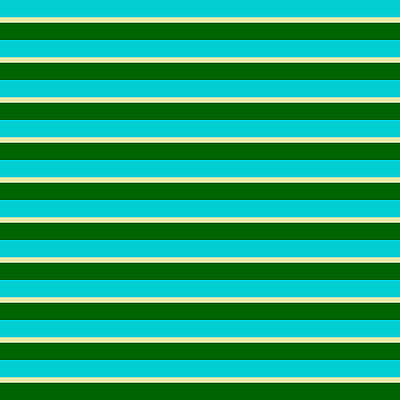 [ Thumbnail: Dark Turquoise, Pale Goldenrod, and Dark Green Colored Pattern of Stripes Tapestry ]
