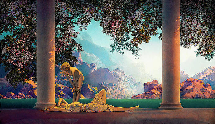 Wall Art - Painting - Daybreak by Maxfield Parrish 1922 by Maxfield Parrish