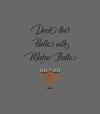 Deck The Halls With Matzo Balls Funny Jewish Hanukkah by Oghenetejiri5C