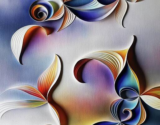Wall Art - Digital Art - Decorative Curls, Ready To Use by Eris And AI