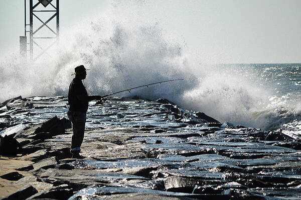 Dedicated Fisherman at the Ocean City Inlet by Bill Swartwout Photography Dedicated Fisherman at the Ocean City Inlet by Bill Swartwout Photography