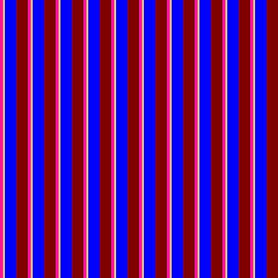 [ Thumbnail: Deep Pink, Beige, Blue, and Maroon Colored Lines/Stripes Pattern Art Print ]