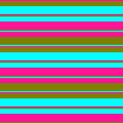 [ Thumbnail: Deep Pink, Green, and Aqua Colored Pattern of Stripes Framed Print ]