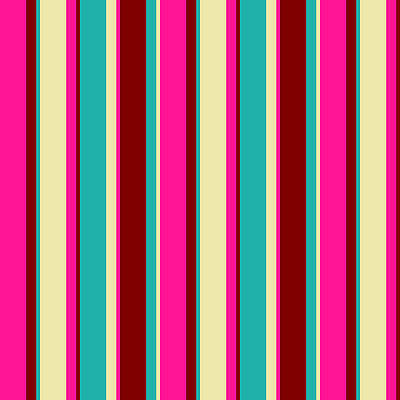 [ Thumbnail: Deep Pink, Maroon, Light Sea Green, and Pale Goldenrod Colored Stripes Pattern Duvet Cover ]