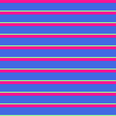 [ Thumbnail: Deep Pink, Royal Blue, and Green Colored Stripes Pattern Acrylic Print ]