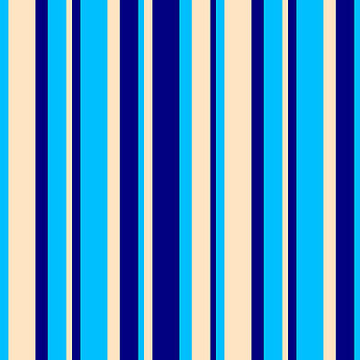 [ Thumbnail: Deep Sky Blue, Bisque, and Blue Colored Striped/Lined Pattern Acrylic Print ]