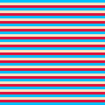 [ Thumbnail: Deep Sky Blue, Bisque, and Crimson Colored Stripes/Lines Pattern Tote Bag ]