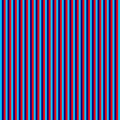 [ Thumbnail: Deep Sky Blue, Blue, and Red Colored Lined/Striped Pattern Framed Print ]