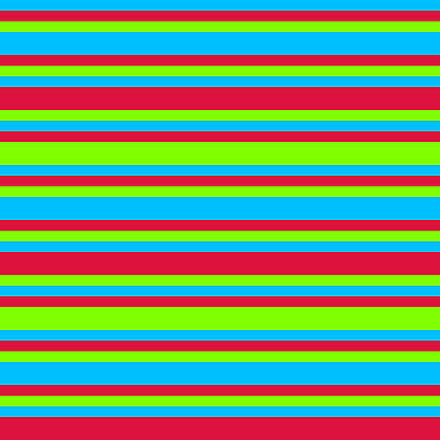 [ Thumbnail: Deep Sky Blue, Crimson, and Chartreuse Colored Striped/Lined Pattern Acrylic Print ]